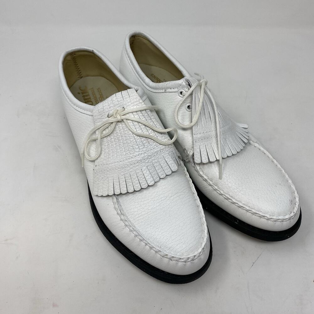 Vintage Etonic Professional Golf Shoes Womens 8 White Spikes Made in USA
